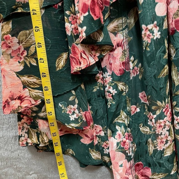 Forest Fairy Floral Ruffle Maxi Dress Medium Off Shoulder Sweetheart Romantic - Picture 5 of 9